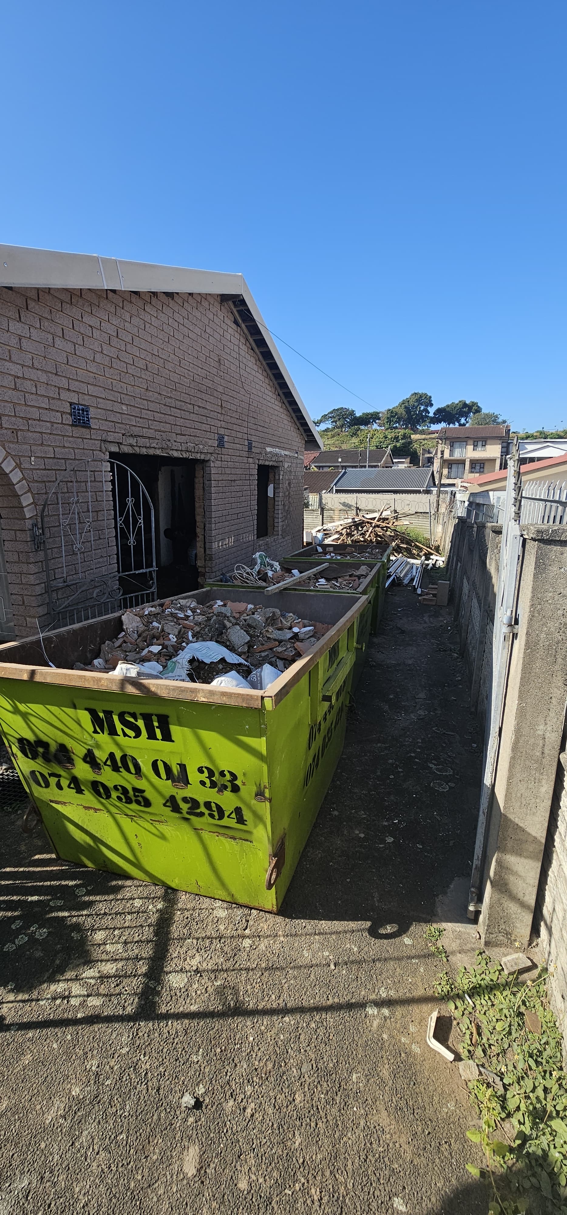 Wescon Projects mini skip hire on site 6